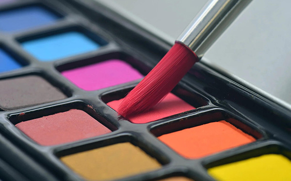 A graphic showing painting supplies