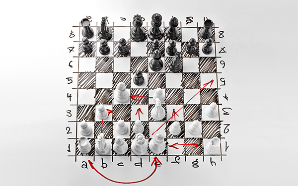 Graphic showing a chess set