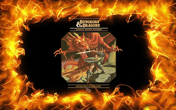Graphic showing the cover of a Dungeons and Dragons handbook