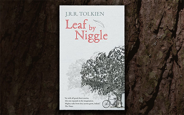 Graphic showing the cover of Leaf by Niggle by JRR Tolkien