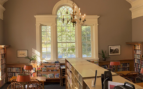 Interior photograph of the main reading room at Wyomissing Public Library